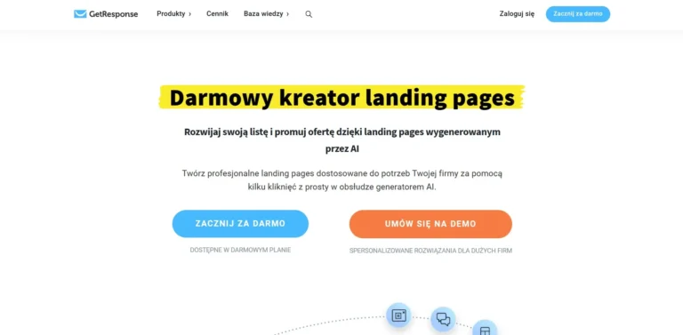 najlepsze kreatory landing page - ranking - getresponse - top