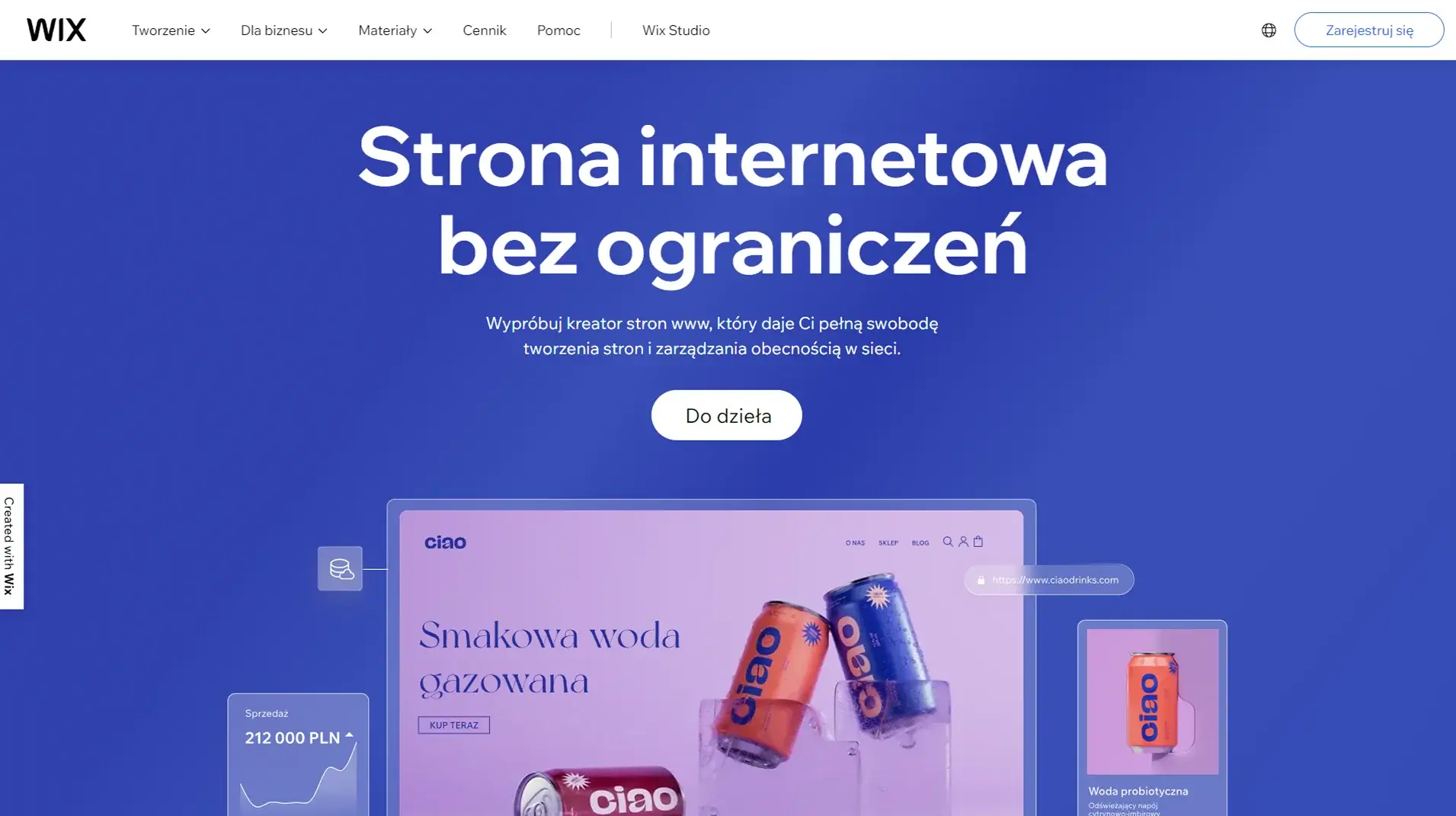 strona główna wix
