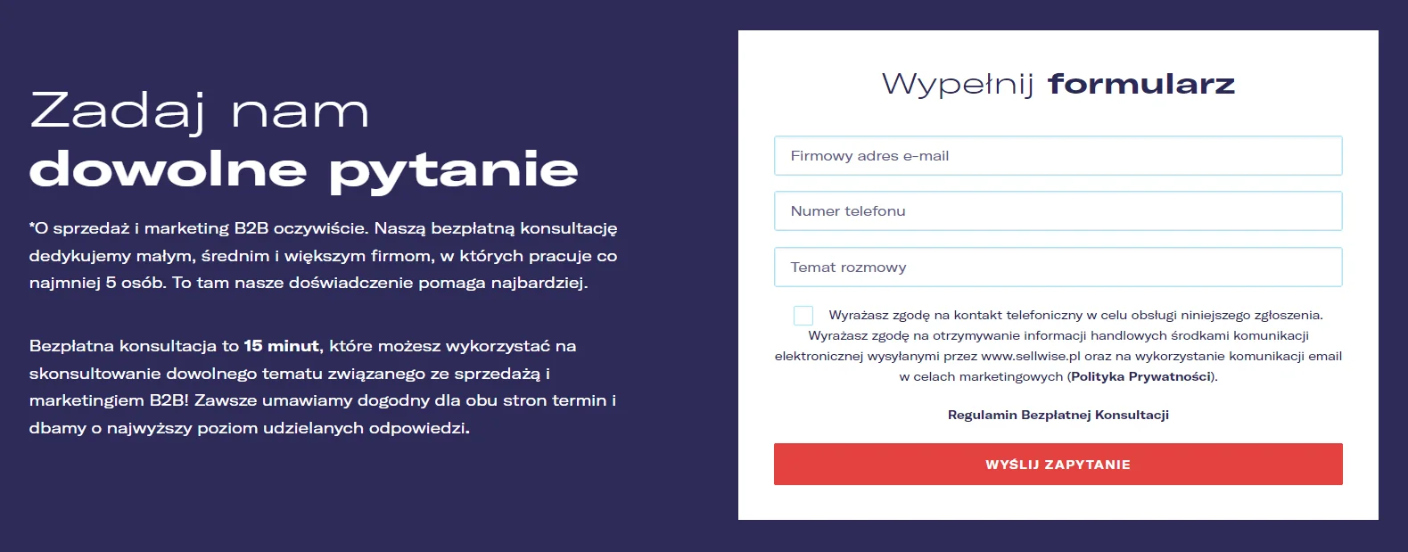 bezpłatna konsultacja sellwise