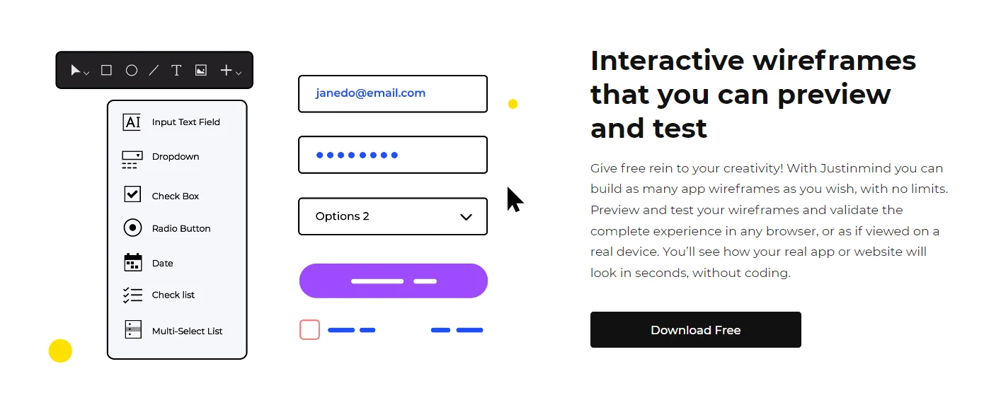 darmowe narzędzie justinmind