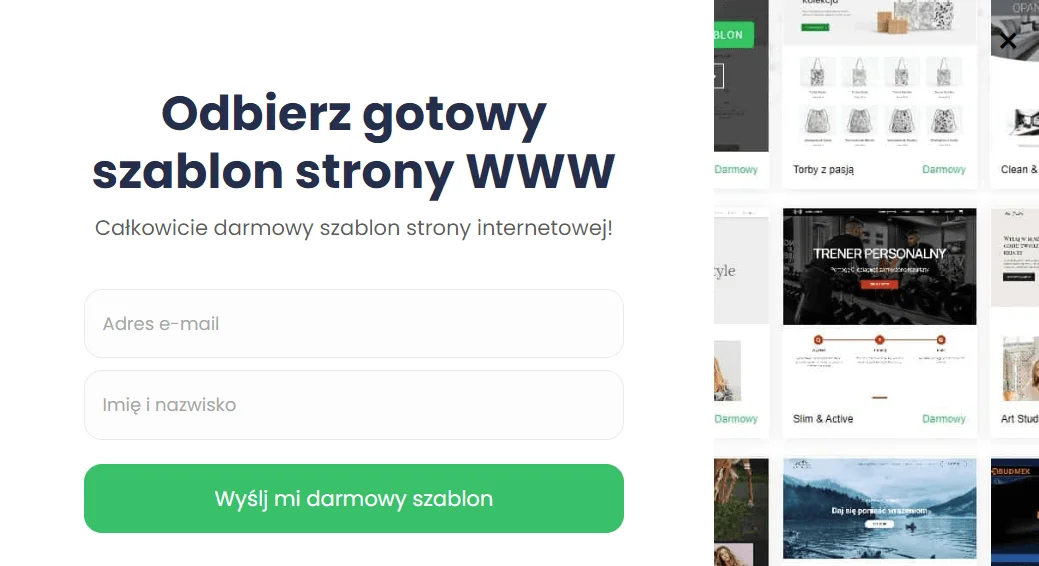 formularz gotowy szablon strony