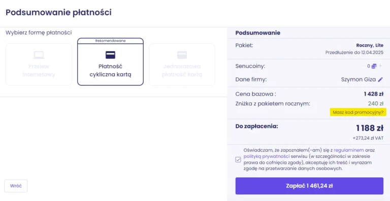 jak użyć kod rabatowy senuto