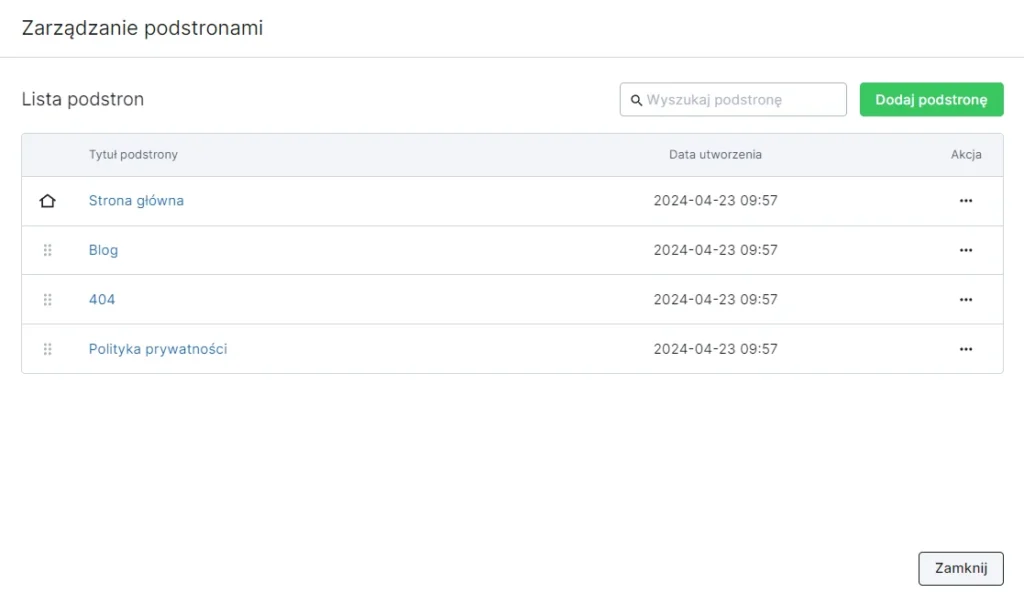 webwave zarządzanie podstronami