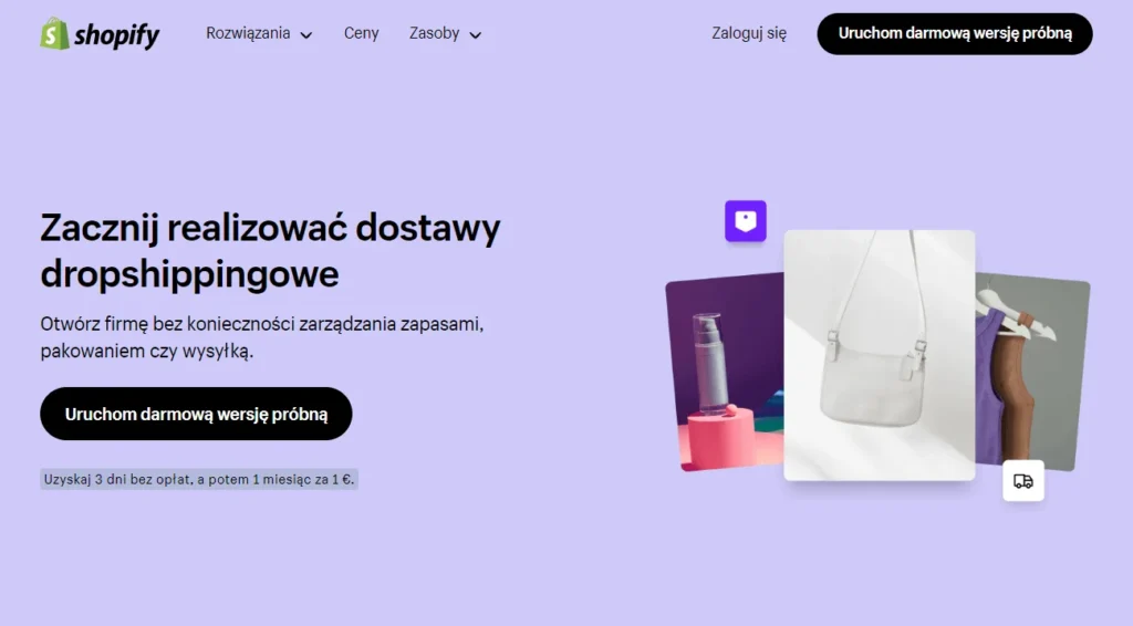 shopify dropshipping strona główna