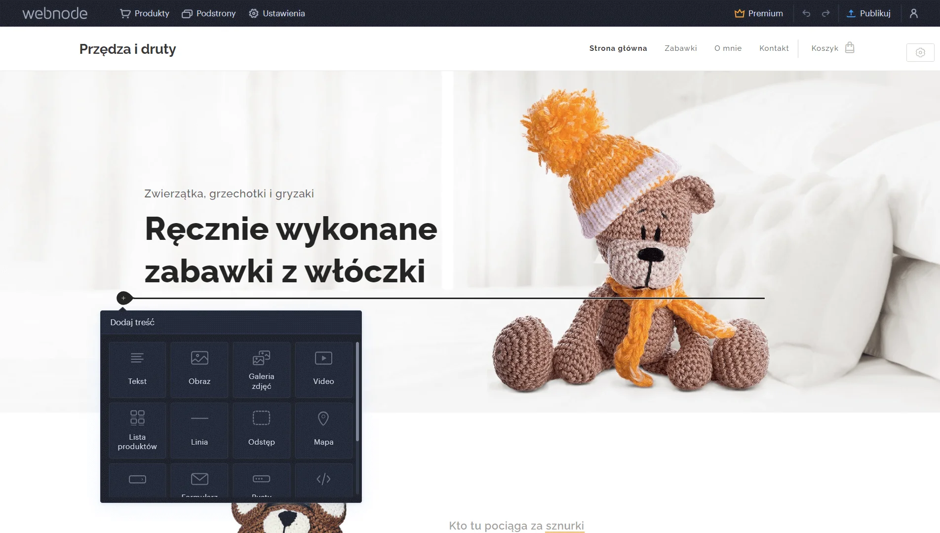 edytor strony internetowej webnode