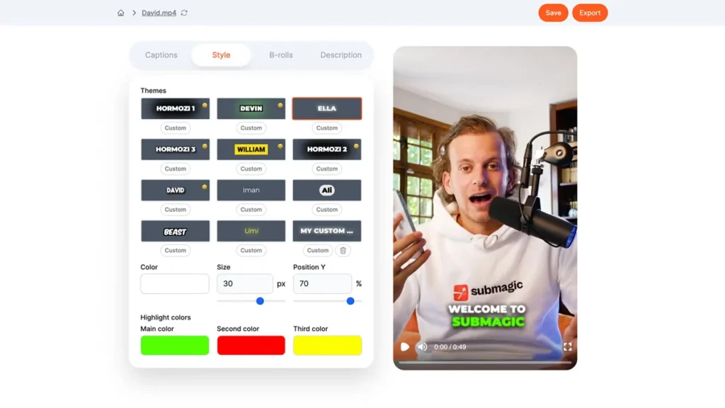 edytor tworzenia reelsów na instagram w submagic