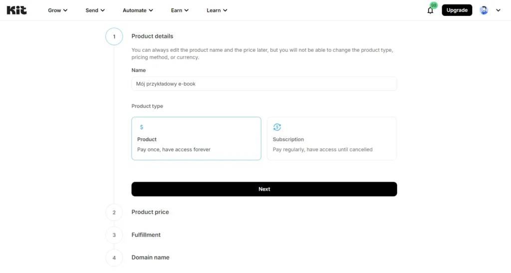 tworzenie i sprzedaż produktów cyfrowych przy użyciu platformy kit