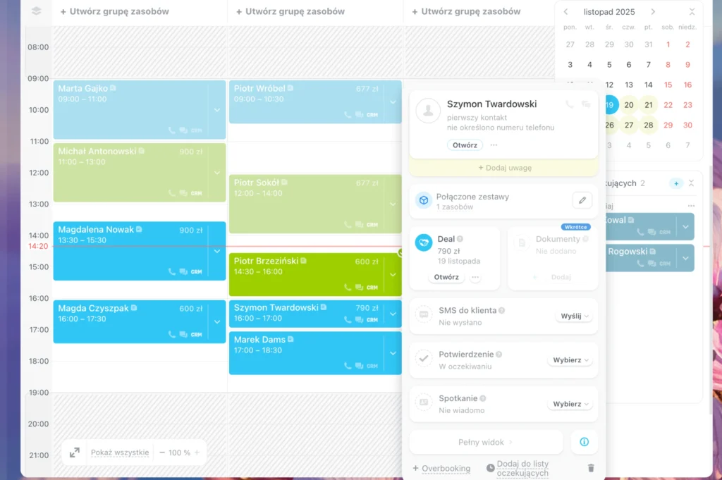 kalendarz klientów w bitrix24