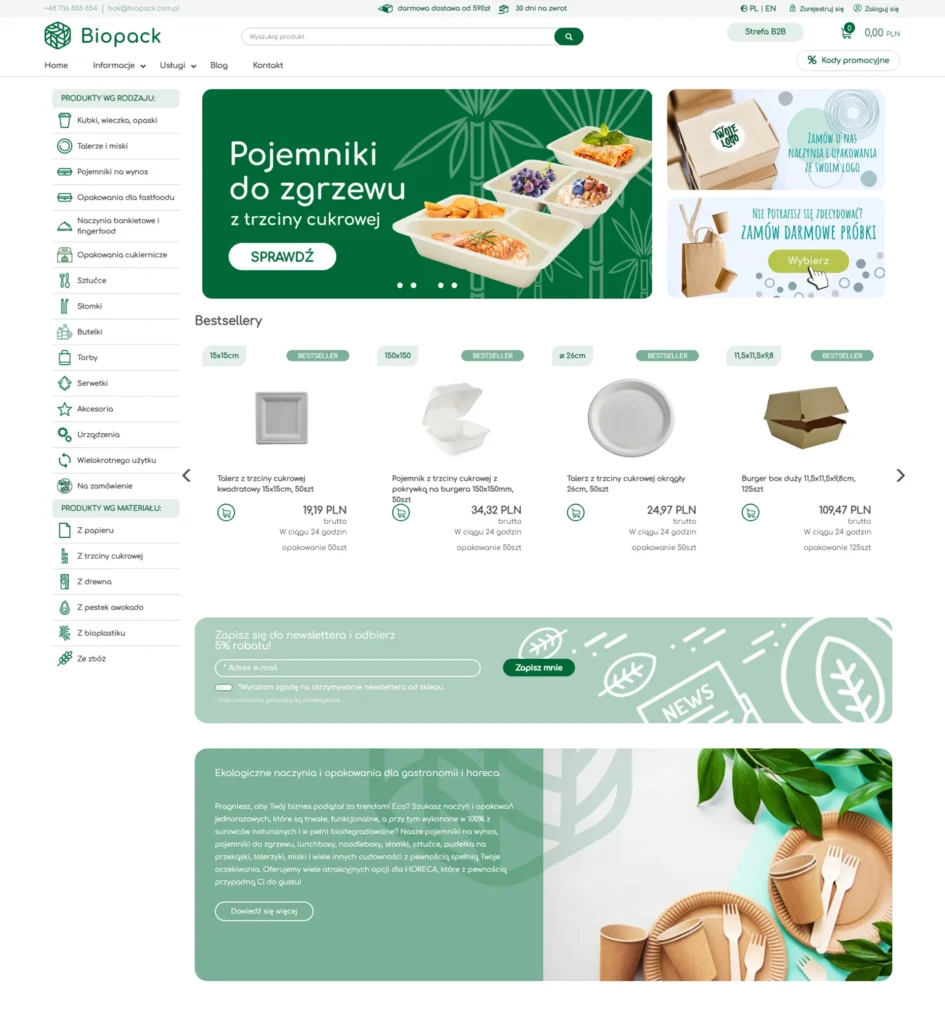 bioback - sklep internetowy stworzony przy użyciu platformy comarch esklep - przykład