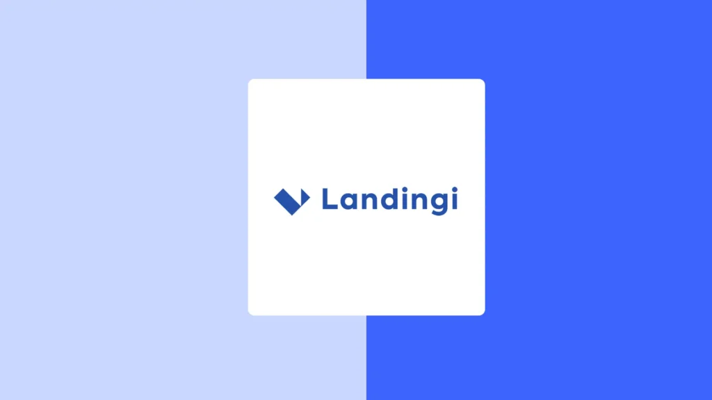 landingi grafika do recenzji z logo