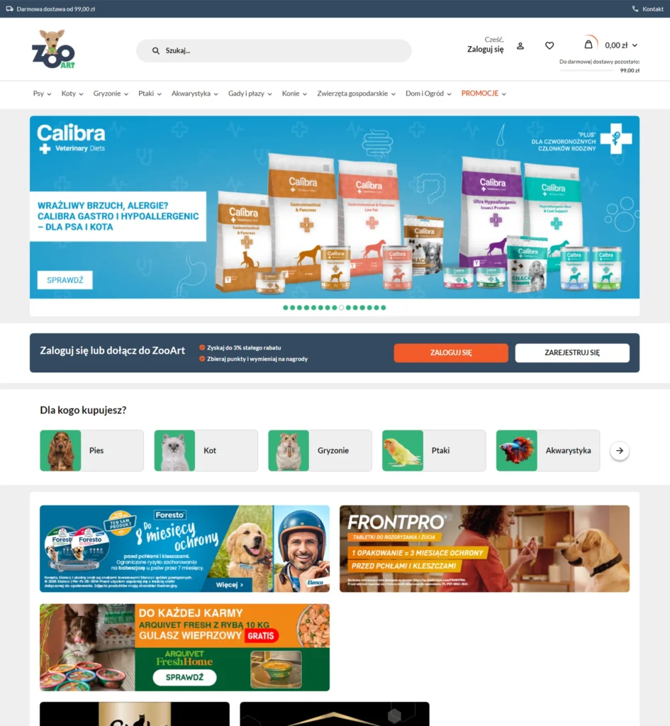 zoo art - sklep stworzony przy użyciu platformy idosell