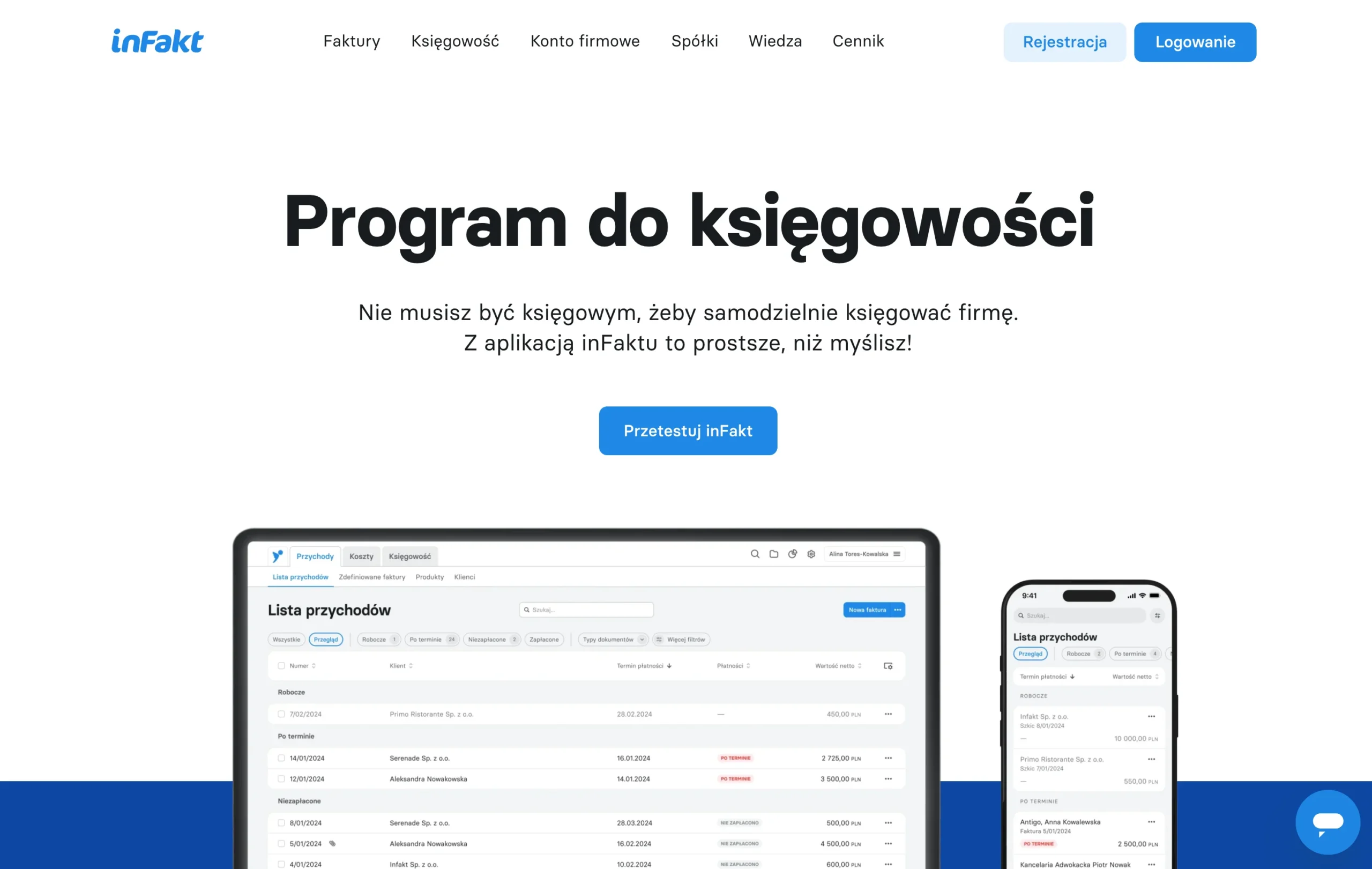 Program księgowy InFakt - strona główna nowa 2026