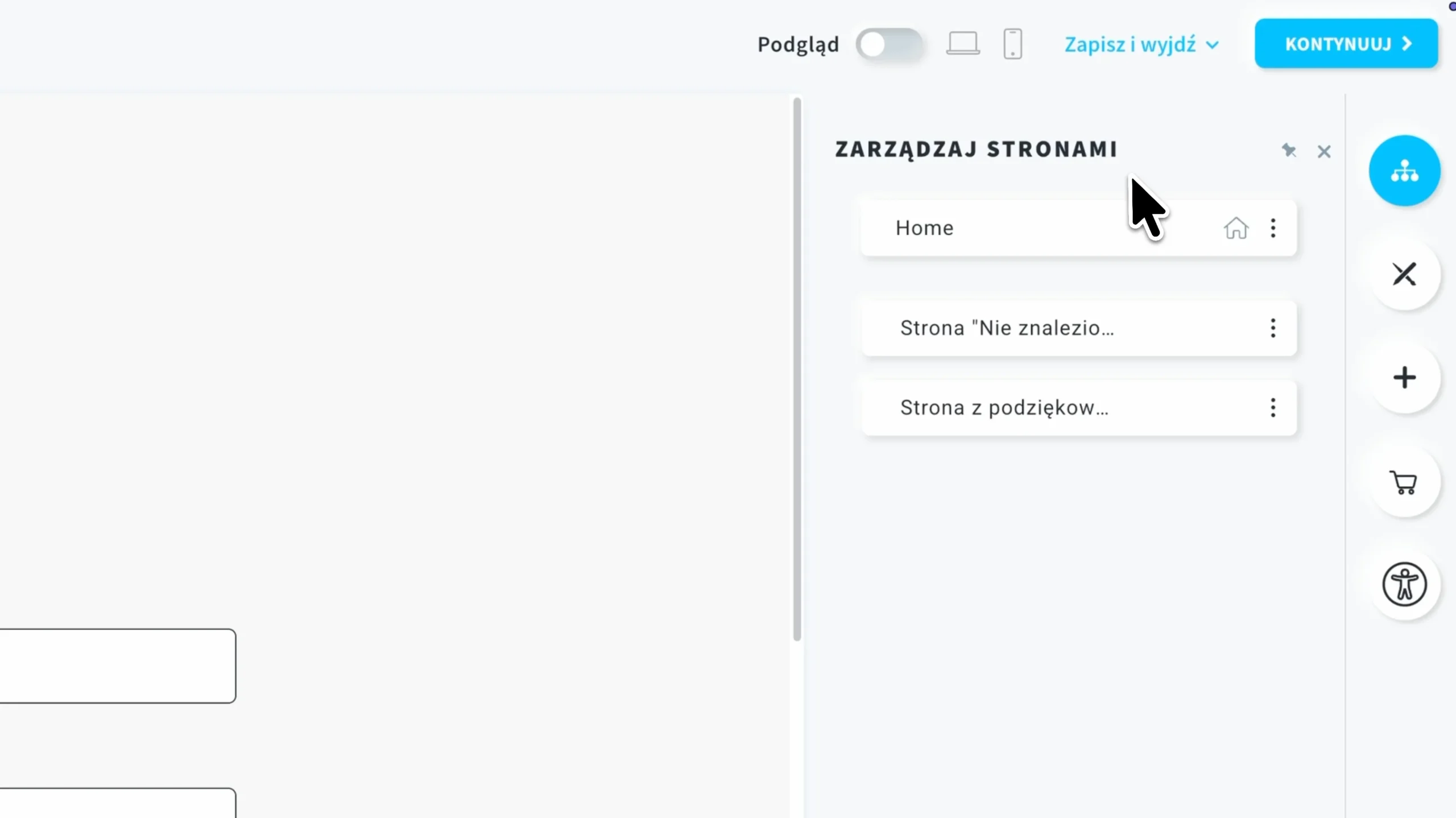 zarządzanie podstronami landing page